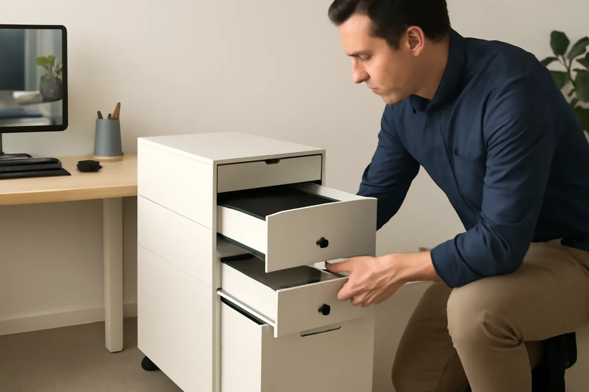 Cassettiere da scrivania con sistema antiribaltamento: la soluzione che riduce il rischio di incidenti