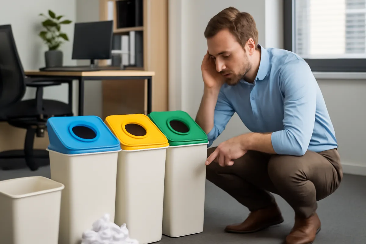 Come scegliere contenitori per la raccolta differenziata in ufficio: errori da evitare