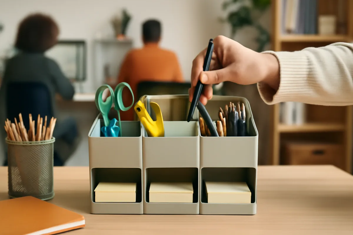 Come organizzare materiali di cancelleria in ambienti condivisi? Un metodo semplice per ridurre gli sprechi